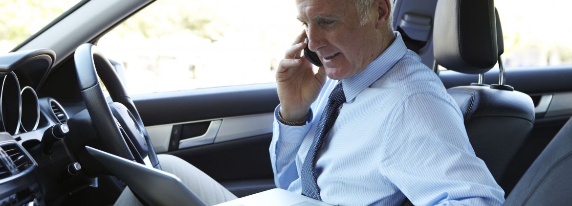 discussing about business in a car