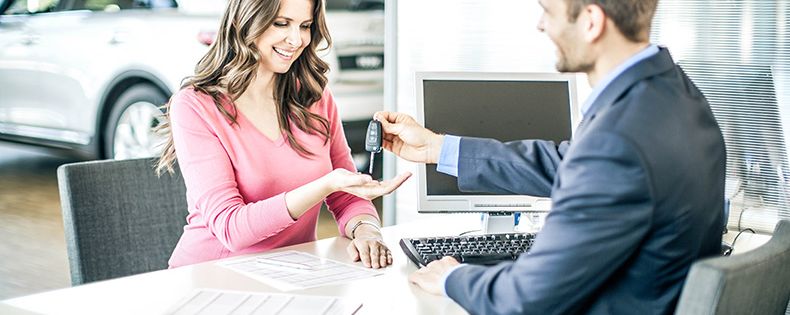 Customer with car keys